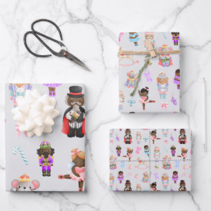Feuille De Papier Cadeau Noël Motif Nutcracker