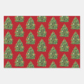 Feuille De Papier Cadeau Noël Motif rouge et blanc (Devant)