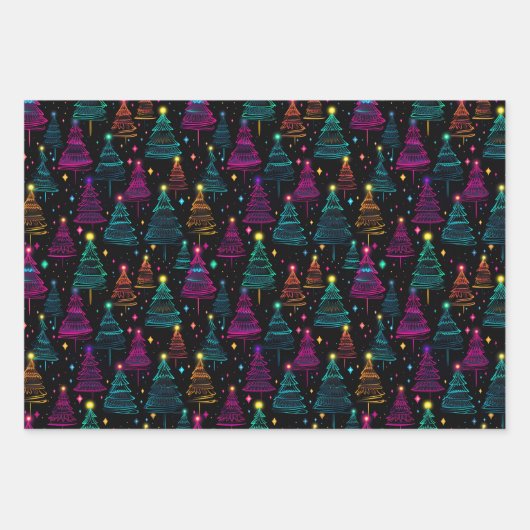 Feuille De Papier Cadeau Noël néon (Devant 2)