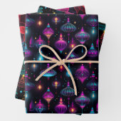 Feuille De Papier Cadeau Noël néon (En situation)