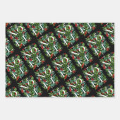 Feuille De Papier Cadeau Noël NOEL Green et Berries (Devant)
