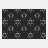 Feuille De Papier Cadeau Noël noir, blanc et argent (Devant 3)