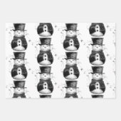 Feuille De Papier Cadeau Noël noir, blanc et argent (Devant 2)