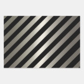 Feuille De Papier Cadeau Noël noir et argent (Devant 2)