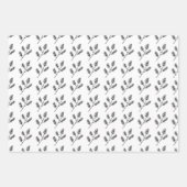 Feuille De Papier Cadeau Noël Noir Et Blanc Classique (Devant 2)