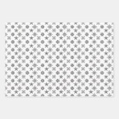 Feuille De Papier Cadeau Noël Noir Et Blanc De Flamme De Neige (Devant 2)