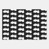 Feuille De Papier Cadeau Noël noir et blanc élégant (Devant)