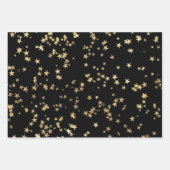 Feuille De Papier Cadeau Noël noir et or (Devant 2)