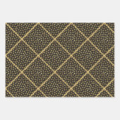 Feuille De Papier Cadeau Noël Noir & Or 3 (Devant 2)