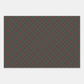 Feuille De Papier Cadeau Noël noir rouge vert plaid motif diagonal (Devant 3)