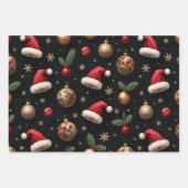 Feuille De Papier Cadeau Noël noir Whimsical (Devant 3)