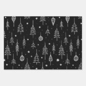Feuille De Papier Cadeau Noël noir Whimsical (Devant 2)