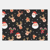 Feuille De Papier Cadeau Noël noir Whimsical (Devant)