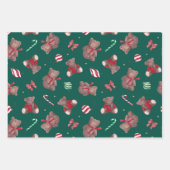 Feuille De Papier Cadeau Noël Nounours Baubles Bows (Devant 3)