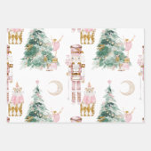 Feuille De Papier Cadeau Noël Nutcracker rose hiver merveilleuse (Devant 3)