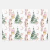 Feuille De Papier Cadeau Noël Nutcracker rose hiver merveilleuse (Devant)