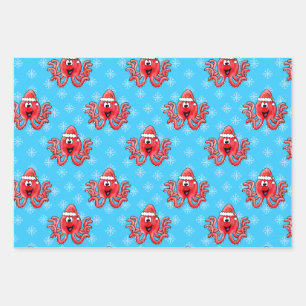 Feuille De Papier Cadeau Noël Octopus Motif Faune Nature
