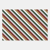 Feuille De Papier Cadeau Noël Or Vert Rouge Argent Et Blancs (Devant)