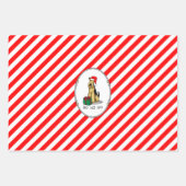Feuille De Papier Cadeau Noël Père Noël Airedale Terrier HO HO Cher (Devant 2)