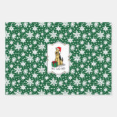 Feuille De Papier Cadeau Noël Père Noël Airedale Terrier HO HO Cher (Devant)