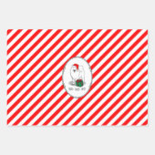 Feuille De Papier Cadeau Noël Père Noël Casquette Samoyé Chien mignonne (Devant 2)