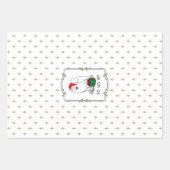 Feuille De Papier Cadeau Noël Père Noël Casquette Samoyé Chien mignonne (Devant 3)