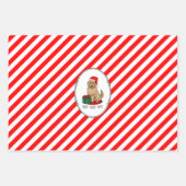 Feuille De Papier Cadeau Noël Père Noël Goldendoodle (rouge or) Chien migno (Devant 2)