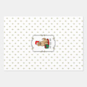 Feuille De Papier Cadeau Noël Père Noël Goldendoodle (rouge or) Chien migno (Devant 3)