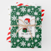 Feuille De Papier Cadeau Noël Père Noël West Highland White Terrier Westie (En situation)