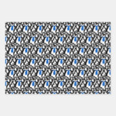 Feuille De Papier Cadeau Noël personnalisé Pingouin mignon (Devant 2)