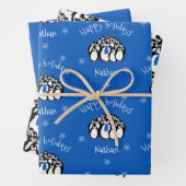 Feuille De Papier Cadeau Noël personnalisé Pingouin mignon (En situation)