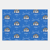 Feuille De Papier Cadeau Noël personnalisé Pingouin mignon (Devant)