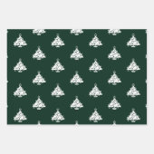 Feuille De Papier Cadeau Noël pin foncé vert mignon assortis motif (Devant 2)