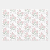 Feuille De Papier Cadeau NOEL Pink Pine Cône Motif Marine Bleu & Blanc (Devant 3)