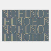 Feuille De Papier Cadeau NOEL Pink Pine Cône Motif Marine Bleu & Blanc (Devant 2)