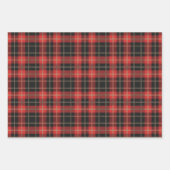 Feuille De Papier Cadeau Noël Plaid Trio Rouge Gold Navy (Devant 3)