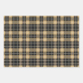 Feuille De Papier Cadeau Noël Plaid Trio Rouge Gold Navy (Devant 2)