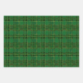 Feuille De Papier Cadeau Noël plissé or vert élégant traditionnel (Devant)