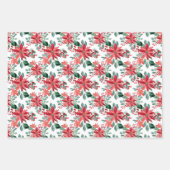 Feuille De Papier Cadeau Noël Poinsettia Aquarelles (Devant 2)