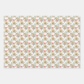 Feuille De Papier Cadeau Noël Poinsettia Aquarelles (Devant)