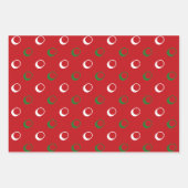 Feuille De Papier Cadeau Noël pois noir rouge moderne (Devant 3)