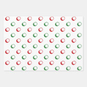 Feuille De Papier Cadeau Noël pois noir rouge moderne (Devant)
