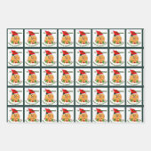 Feuille De Papier Cadeau Noël Poméranien de Cute Père Noël (Devant 3)