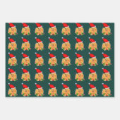 Feuille De Papier Cadeau Noël Poméranien de Cute Père Noël (Devant 2)