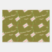 Feuille De Papier Cadeau Noël Rappin' Vert, Rouge et Bleu (Devant)