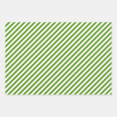Feuille De Papier Cadeau Noël rayé d'argent vert rouge (Devant 3)