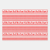 Feuille De Papier Cadeau NOËL REIN DEER LAPLAND MOTIF Bleu rouge WPS3 (Devant)