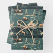 Feuille De Papier Cadeau Noël Reindeer (En situation)