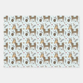 Feuille De Papier Cadeau Noël Reindeer Motif de vacances (Devant 3)