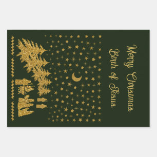 Feuille De Papier Cadeau Noël religieux, Naissance de Jésus